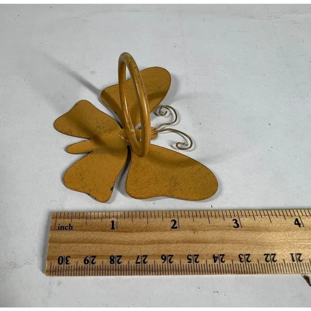 Metal Butterfly Napkin Rings Set of 4 Pastel Spring Table Decor Holders